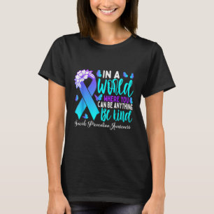 Be Kind Teal Purple Ribbon Suicide Prevention Awar T-Shirt