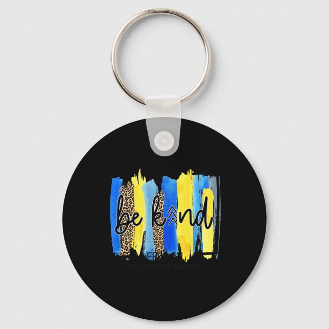 Be Kind Three Arrows Brush Stroke Down Syndrome Aw Key Ring (Front)