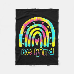 Be Kind Tie Dye Rainbow Kindness Autism Awareness Fleece Blanket