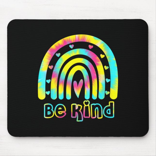 Be Kind Tie Dye Rainbow Kindness Autism Awareness  Mouse Mat (Front)