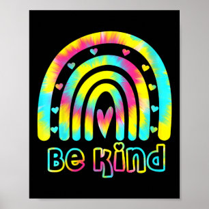 Be Kind Tie Dye Rainbow Kindness Autism Awareness Poster