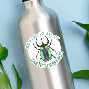 Be Kind to All Creatures Watercolor Beetle Lovebug