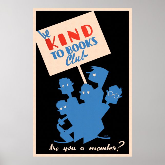 Be Kind to Books Club - WPA Poster (Front)