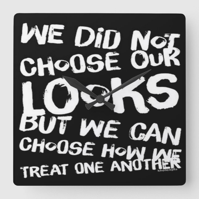 Be Kind to Each Other  Square Wall Clock (Front)