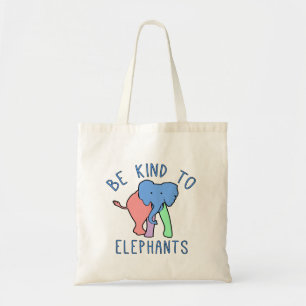 BE KIND TO ELEPHANTS TOTE BAG
