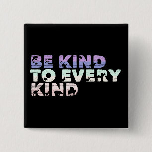 Be Kind To Every Kind: Animal Silhouette Vegan 15 Cm Square Badge