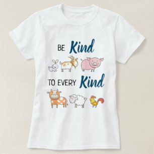 Be kind to every kind cute cartoon animals vegan T-Shirt