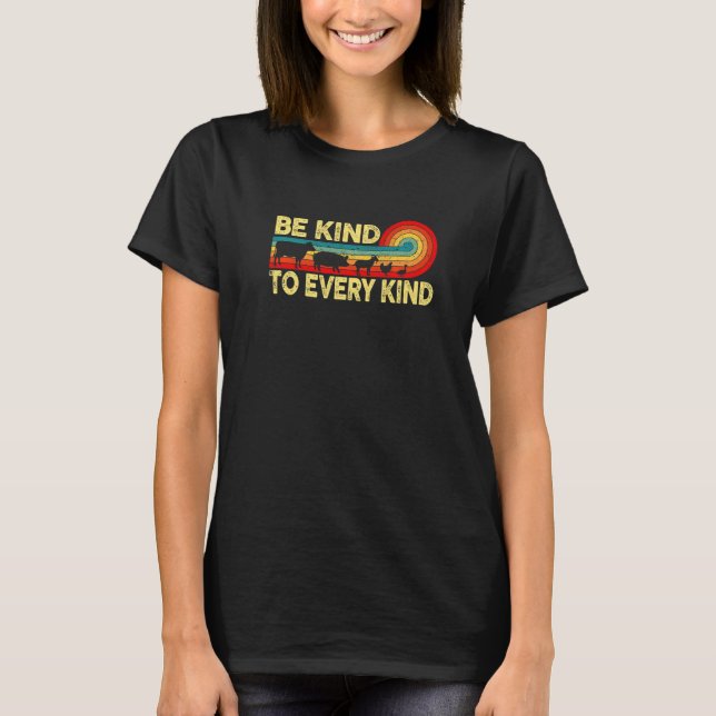 Be Kind To Every Kind Retro Vegan Vegetarian Men W T-Shirt (Front)