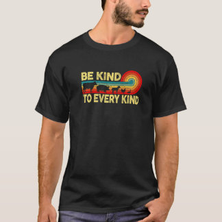 Be Kind To Every Kind Retro Vegan Vegetarian Men W T-Shirt