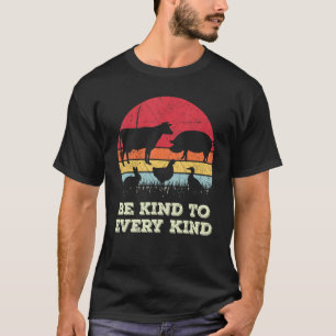 Be Kind To Every Kind Retro Vegan Vegetarian Men W T-Shirt
