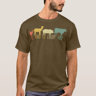 Be Kind To Every Kind Retro Vintage Funny Vegetari T-Shirt
