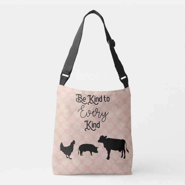 Be kind to EVERY kind vegan crossbody bag (Front)
