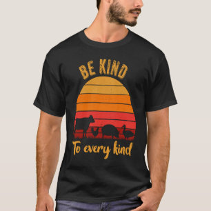 Be Kind To Every Kind, Vegan Vegetarian Retro T-Shirt