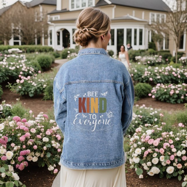 Be Kind To Everyone Positive Motivation Denim Jacket (Wedding Back)