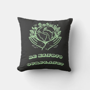 Be Kind to Our Planet: Caring Hands Earth Tee Cushion