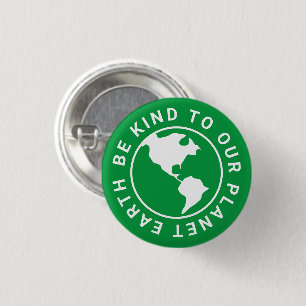 Be kind to our planet, Climate change green 3 Cm Round Badge