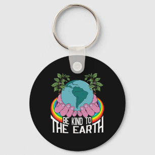 Be Kind To The Earth Rainbow Natural Environment E Key Ring