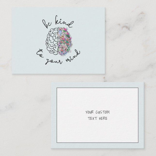 Be Kind To Your Mind Floral Brain Mental Health Card (Front/Back)
