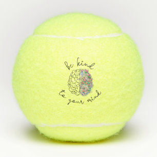 Be Kind To Your Mind Floral Brain Mental Health Tennis Balls