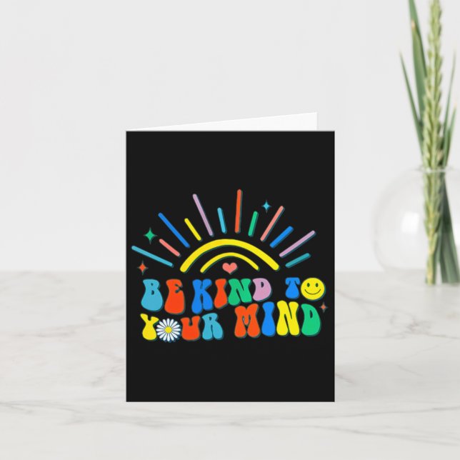 Be Kind To Your Mind Groovy Mental Health Problems Card (Front)