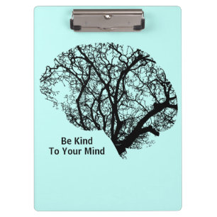 Be Kind To Your Mind Ice Blue Brain Clipboard
