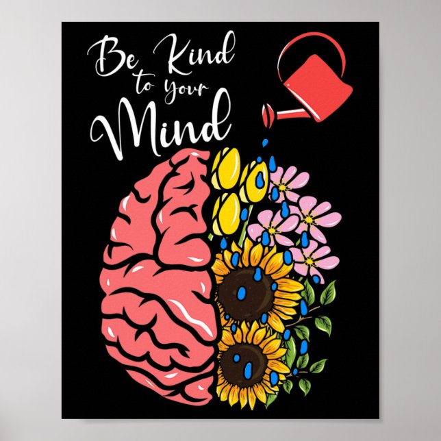 Be Kind To Your Mind - Mental Health Awareness  Poster (Front)