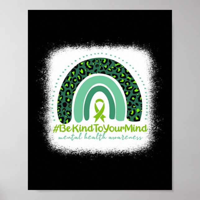 Be Kind To Your Mind Mental Health Awareness Rainb Poster (Front)