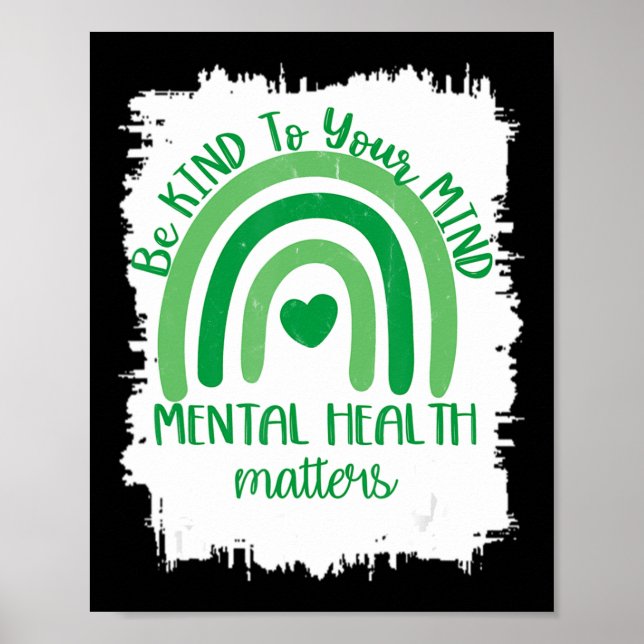 Be Kind To Your Mind,Mental Health Matters, Autism Poster (Front)