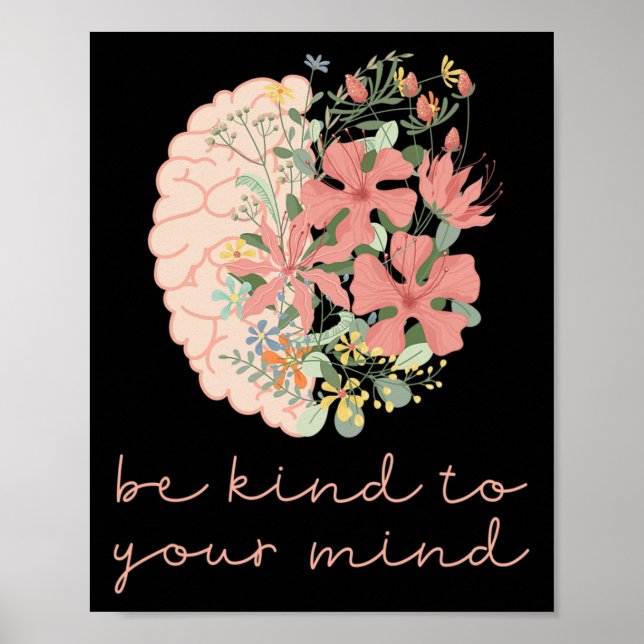 Be Kind To Your Mind Mental Health Matters Awarene Poster (Front)