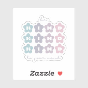 Be Kind to Your mind   Retro Flowers French Grey 