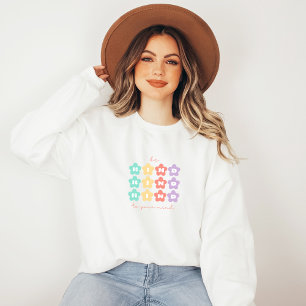 Be Kind to Your Mind   Retro Flowers Peach Candy  Sweatshirt
