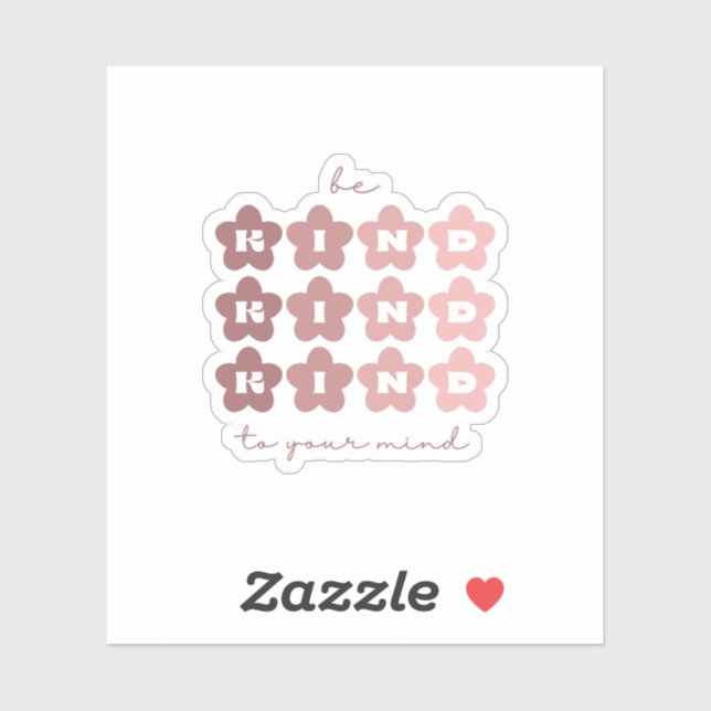 Be Kind to Your mind | Retro Flowers Rosa Claro (Sheet)