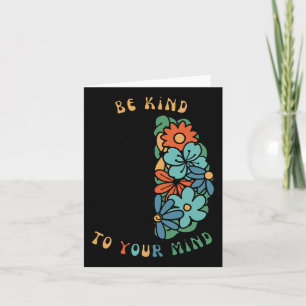 Be Kind To Your Mind Retro Green Mental Health Awa Card