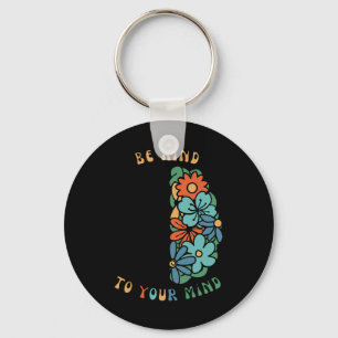 Be Kind To Your Mind Retro Green Mental Health Awa Key Ring