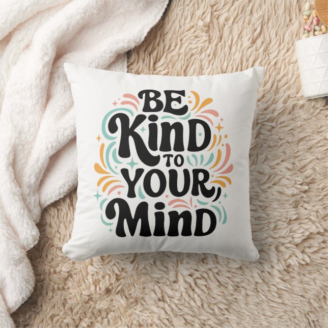 Be kind to your mind retro groovy self love cushion (Blanket)