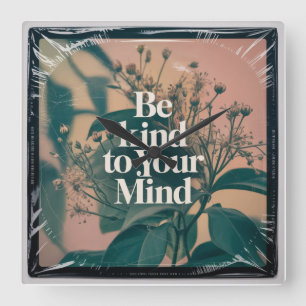 Be Kind To Your Mind Square Wall Clock