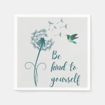 Be Kind to Yourself Floral Paper Napkins