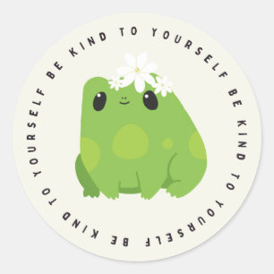 Be Kind To Yourself, Kawaii Frog, Gift Sticker