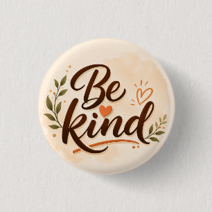 Be Kind Typography 3 Cm Round Badge