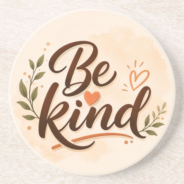 Be Kind Typography Coaster (Front)