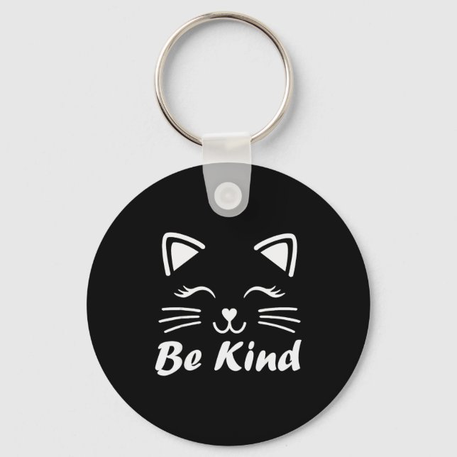 Be Kind Unity Day Cute Cat Anti Bullying Kindness  Key Ring (Front)