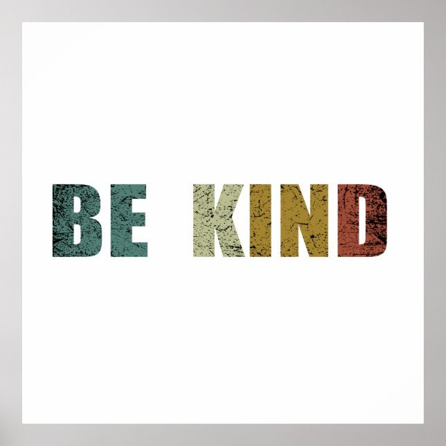 be kind vintage retro poster (Front)