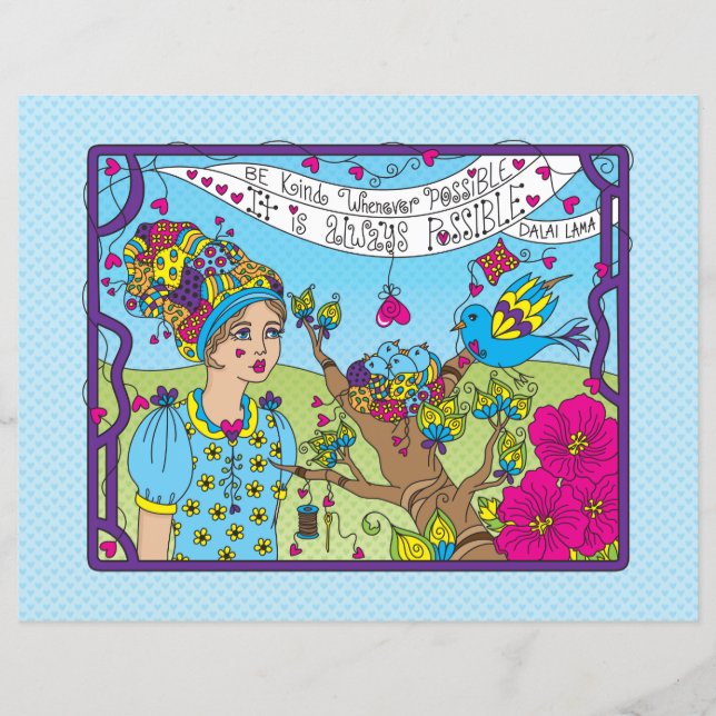 Be Kind Whenever Possible_Flat Paper Sheet 11x8.5" (Front)