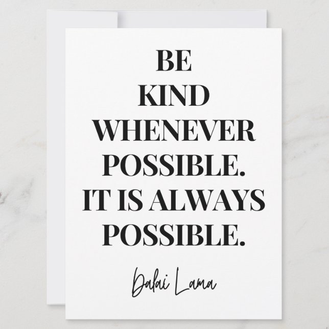 Be kind whenever possible. It is always possible   Card (Front)