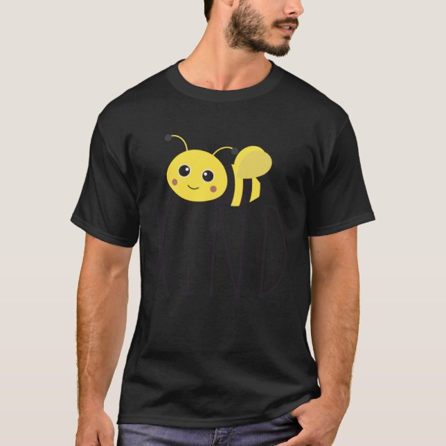 Be kind with Cute Bee Graphic short Sleeve Tees (Front)