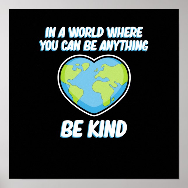 Be Kind World Anti Bullying Kindness Orange Unity Poster (Front)