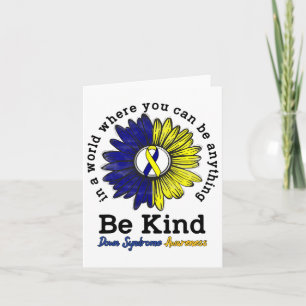Be Kind World Down Syndrome Day Awareness Ribbon S Card