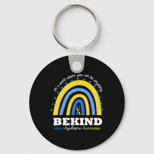 Be Kind World Down Syndrome Day Awareness Supporte Key Ring