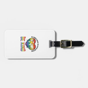Be Kind World Heart Rainbow Vector T-Shirt Design_ Luggage Tag