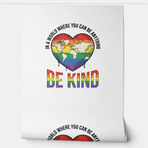 Be Kind World Heart Rainbow Vector T-Shirt Design_ Wallpaper